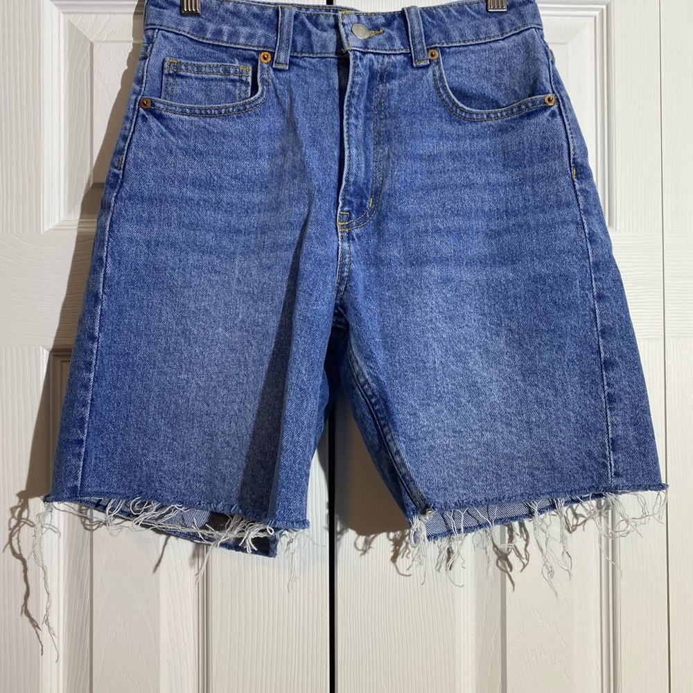 H&M Distressed Blue Denim Shorts